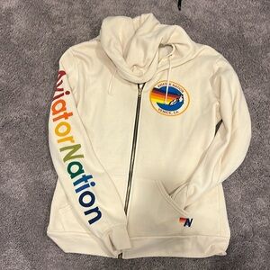 AVIATOR NATION Off White Zip Up Size XL Never been worn